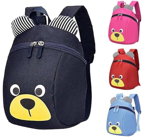 NIFTYY Toddler Anti-Lost Backpack with Leash, Cute Bear Animal Harness Backpack, Safety Child Backpack for Baby Boys Girls 1-4 Years, Lightweight Travel Bag (navy blue)