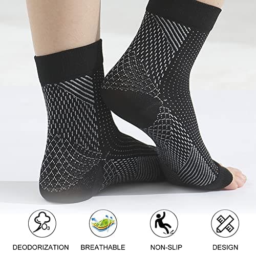 Home Holic 4 Pairs Ankle Support Neuropathy Compression Socks for Women Men Medical Plantar Fasciitis Socks Ankle Strap Brace Achilles Tendonitis Foot Support — view 6