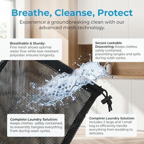 3 Pcs Mesh Laundry Bags for Washing Machine, Washing Bags for Laundrys — view 3