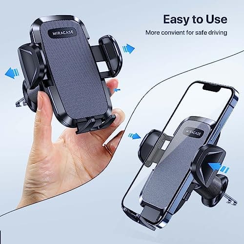 miracase 2nd Generation Car Phone Holder, Air Vent Phone Holder for Cars 360° Rotation, Universal Mobile Phone Mount Automobile Cradles for Vent Van iPhone 17 16 15 14 Pro Max 13 12 11 Samsung — view 3