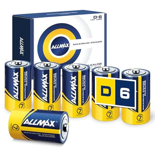 Allmax D (LR20) Maximum Power Alkaline Batteries (6 Count) – 1.5V