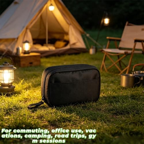 For Shark Chillpill Fa02x Series 3 In 1 Personal Cooling Fan Travel Storage Box With Padded Interior And Side Pocket For Cables Black — view 6