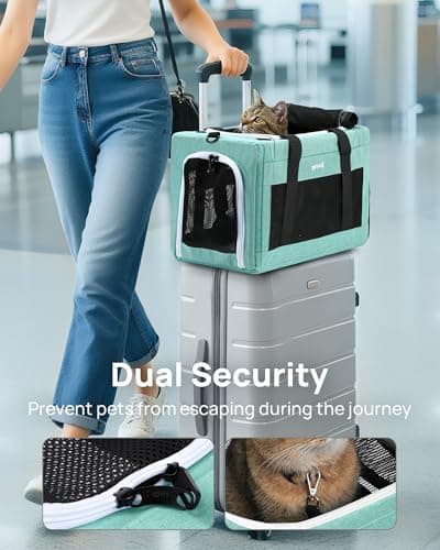 pecute Cat Carrier Airline Approved, Extra Stable Cat Carrier, Light Blue — view 4