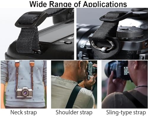 XILIYAI Camera Strap, Retro Cotton Camera Shoulder Straps Adjustable Camera Neck Strap for all Cameras DSLR/SLR/Mirrorless Sony Canon Nikon Olympus photographer's assistant (Black and white Grid — view 4