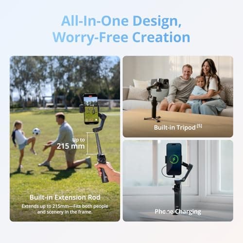 DJI Osmo Mobile 8 + Mic 3, Gimbal Stabilizer for Smartphones, AI Native Tracking With Audio & Lighting, Wireless Mic, Active Noise Canceling, 32-bit Float, Vlog — view 5