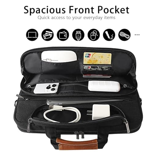 DOMISO 18 inch Laptop Bag Case Sleeve,Waterproof Business Briefcase Messenger Shoulder Bag for Lenovo LG Acer HP Dell MSI Alienware,Black — view 3