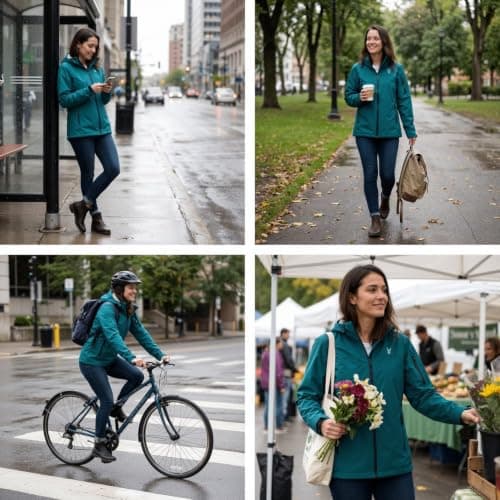 Women's 20000mm Waterproof Rain Jacket Lightweight Packable Hooded Raincoat — view 2