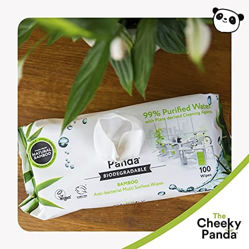 The Cheeky Panda Bamboo Antibacterial Wipes | Pack of 180 Biodegradable Wipes | Perfect For Cleaning & Disinfecting Surfaces — view 5