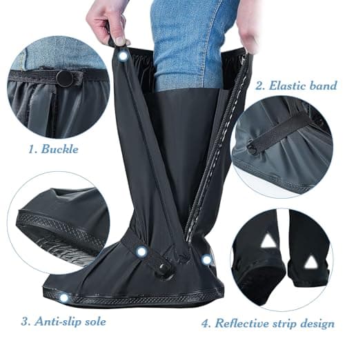 LIUYIDM Waterproof Shoe Covers Reusable XL41-43 PVC Cycling Overshoes — view 3