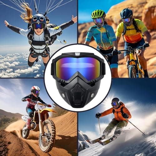 VJK Bike Goggles - Removable Face Mask, Motion Goggles for Riding, Dirt, Ski, ATV, Motocross, Racing, Windproof, Fog-Proof, Warm for Adults — view 6
