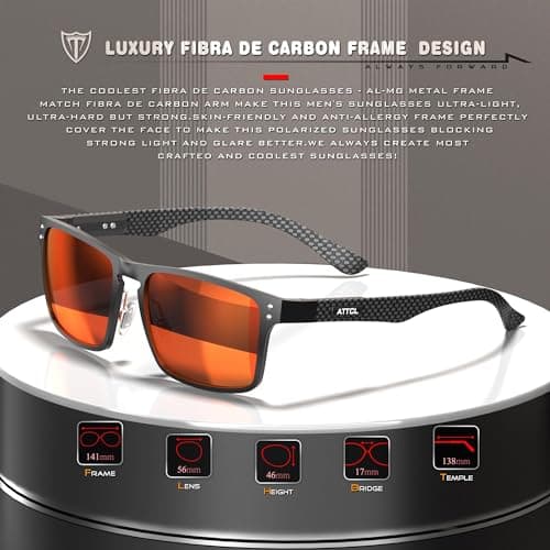 ATTCL Luxury Fibra De Carbon Polarised Sunglasses Mens for Driving UV400 — view 2