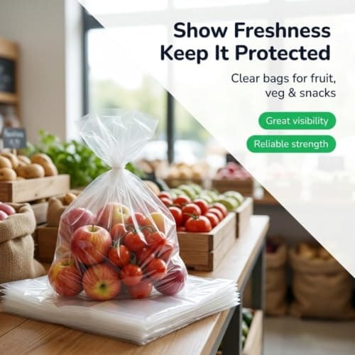 Venuscello® 1000 x Hi-Thene White HDPE Counter Polythene Butcher Bags 8 x 10 Inch Food Grade for Meat Fruit Vegetables Freezer Storage — view 5