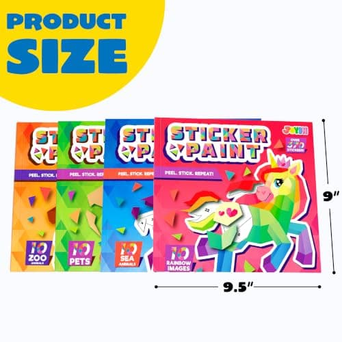 JOYIN 4-Pack Sticker Painting Book for Kids Ages 4-8 Crafts Gift Party Favor Creations 40 Pictures - Mess-Free Art Play for Kids' Creative Adventures at Home and While Traveling — view 5