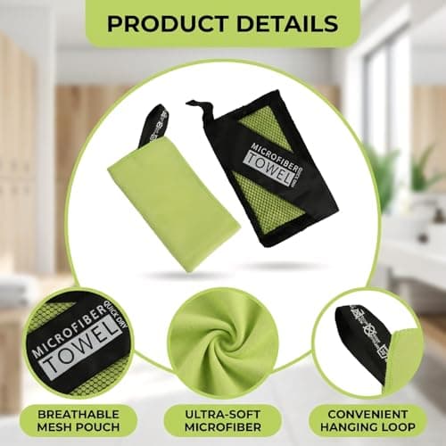 wellrun Microfibre Towel Small 30x30cm,Quick Dry Lightweight Super Absorbent Towel for Gym Travel Yoga Camping Hiking Swimming,Soft Ultra Compact Towels for Hair Drying Pets(Deep Green) — view 3