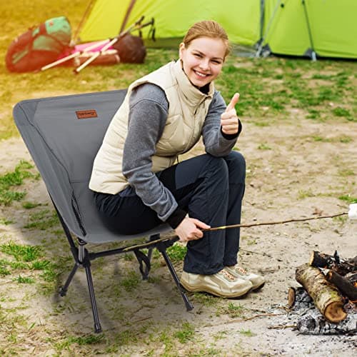 Rainberg Ultra Lightweight Camping Chair, Folding Chair, Camping Chairs for Adults, Foldable Garden Outdoor Picnic BBQ Chairs. (Pack of 1, Grey) — view 2