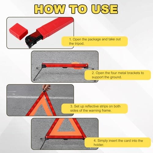 Warning Triangles for Cars 2 In 1 Emergency Car Breakdown Triangle Vest Kit — view 6