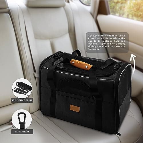 SOKANA Foldable Cat Carrier - Large Pet Carrier Bag - Cat Travel Carrier with Shoulder Strap and Top Opening Cat Carrier Bag | Cat Box Carrier - 45cm x 34cm x 38cm — view 5