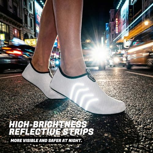 Water Shoes with Reflective, Beach Swim Shoes Lightweight Barefoot Aqua Quick Dry Breathable Swim for Women Men Surfing Running Driving Pool Yoga — view 3