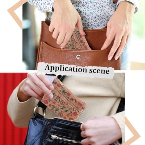 GORGECRAFT Cork Cosmetic Bag Makeup Case with Zipper Travel Cork Clutch Vegan Bag Sustainable Small Wallet Pouch Cosmetic Toiletry Organizer — view 5