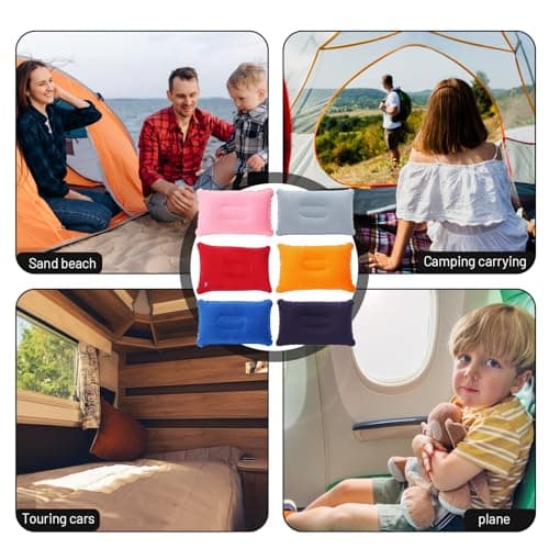 Leogony 6 Pcs Inflatable Pillow for Travel, Portable Blow up Pillows for Camping Picnic Beach Sunbathin — view 5