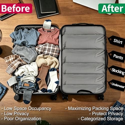 2Pcs Vacuum Storage Bags Travel, Travel Vacuum Compression Bags for Luggage Clothing, Space Saver Bags No Pumping Required, Tear-Resistant Waterproof (Grey, 40X30cm) — view 3