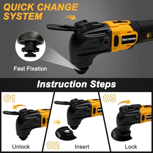 Cordless Oscillating Multitool for DeWalt 18V Battery, Cordless Multi Tools with 6 Variable Speed, 4°Oscillation Angle, 23PCS Oscillating Tool for Scraping Cutting Sanding [Tool Only] — view 5