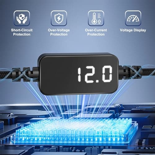 J&D USB A to 12V Cigarette Lighter Adapter Cable, 18W USB A DC 12V Car Socket Converter for Dash Cam, GPS, Driving Recorder, Supports Voltage Display, Durable Red Cord, 1.5 Meter — view 4