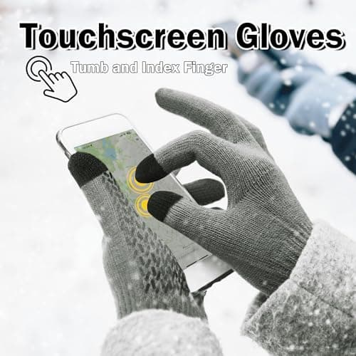ineepor Alpaca Wool Winter Thermal Gloves for Men Womens Touch Screen Grip — view 3