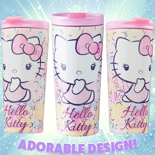 Get Trend Hello Kitty Sanrio Insulated Travel Mug, 425 ml/15oz Tumbler, Stainless Steel Flask for Hot & Cold Drinks, Metal Water Bottle & Coffee Cup (Multi Hello Kitty) — view 5
