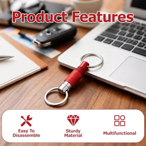 ZhouLinMou Quick Release Keychain, Detachable Pull-Apart Key Rings with Magnetic Lock - Heavy Duty Aluminum Alloy Key Organizer for Car Keys, Bags, Belts & EDC Accessories — view 4