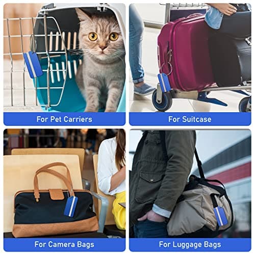 Flintronic 2 Pcs Luggage Tags, Aluminum Alloy Baggage Labels, Suitcase ID Tag Set, Handbag Tag Labels Travel Accessories for Checked Luggage, Hand Luggage and Handbags - Blue — view 4