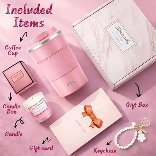 Artlive Gifts for Women – Travel Mug, Scented Candle & Keychain | Birthday, Valentine’s, Pamper Gift for Her, Thank You & Unique Gift for Wife, Mother, Girlfriend, Friend, Colleague — view 2