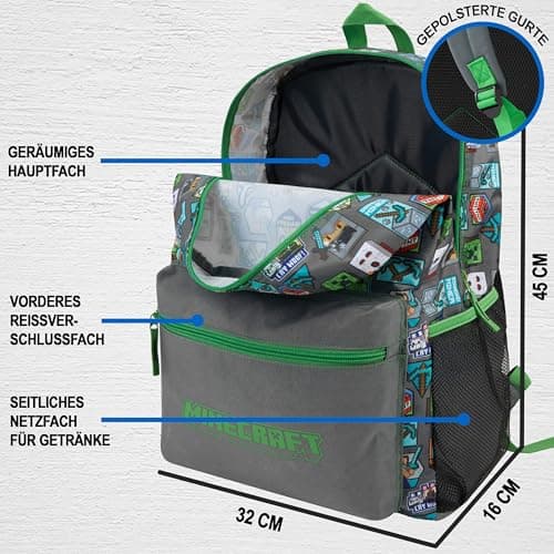 Get Trend Minecraft Boys Backpack, 45cm Padded Straps School Bag — view 2