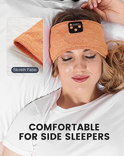 Fulext Sleep Headphones Bluetooth Headband, Upgrage Soft Sleeping Wireless Music Sport Headbands, Long Time Play Sleeping Headsets with Built in Speakers Perfect for Workout, Running, Yoga — view 4