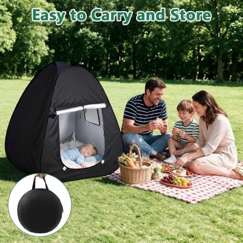 Peldris Sensory Tent, 84 x 84 x 96cm Foldable Pop Up Play Tent for Autism Kids with Storage Bag, Blackout Sensory Tent, Calm Corner for Children to Read Play and Relax — view 5