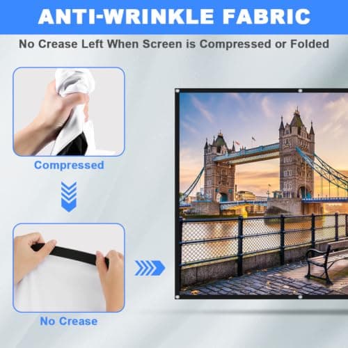 OFFCUP 100 Inch Portable Projector Screen, 16:9 HD 4K Wrinkle-Free Foldable — view 4