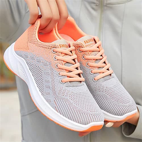 Womens Slip on Trainers | Summer Breathable Fashion Arch Support Workout Shoes Casual Non Slip Athletic Workout Gym Running Sneakers Orthopedic Shoes Ladies Low Wedge Contrast Color Walking Shoes — view 5