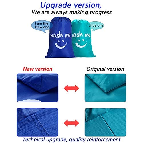 IHOMAGIC Large Laundry Bag, Foldable Laundry Bag, Lightweight Storage Bag, Portable Large Capacity 120L for Dirty Clothes Blanket for Travel Bag, Bedroom, Hotel, Dorm, Dark Blue — view 6