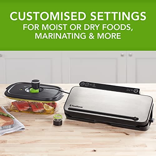 FoodSaver Multi-Use Food Preservation System | Food Vacuum Sealer Machine | with Handheld Sealer, 1 Roll, 4 Vacuum Sealer Bags & 4 Zipper Bags | Silver with Black Accents [VS3190] — view 3