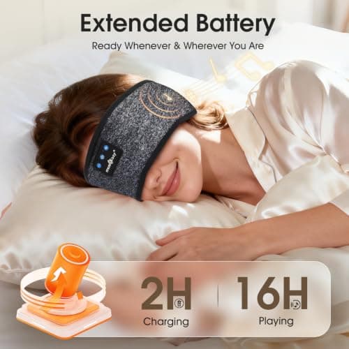 MUSICOZY Sleep Headphones Cooling Headband Headphones for Side Sleeper — view 3