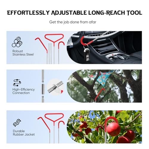 Car Tool Kit 23 Pcs, Professional Car Breakdown Emergency Kit with Long Reach Grabber,, Air Wedge Pump, J-Hook, Non-Marring Wedge, Gloves, Portable Bag, Essential Car Lockout Kit for Emergency Repairs — view 2