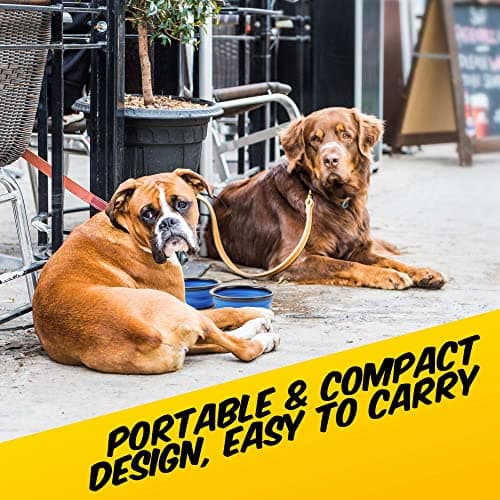 PawPride 2-in-1 Dog Water Bottle & Food Container, Leakproof Pet Travel Bottle with 2 Collapsible Bowls, Portable Dog Water Dispenser for Walking, Hiking, Camping & Travel - 2 Compartments — view 4