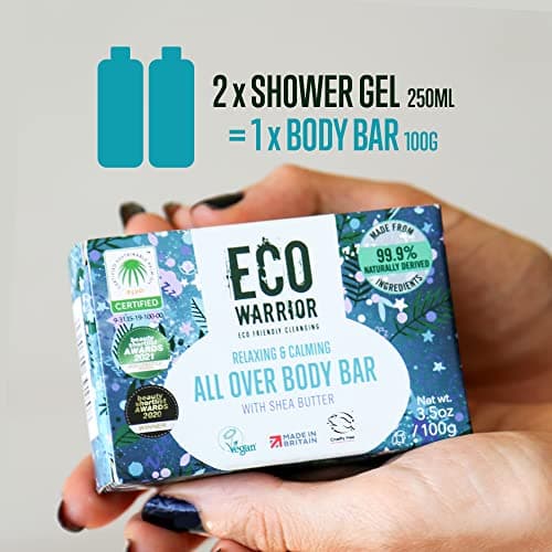 Eco Warrior All Over Body Soap Bar for Face, Hand & Body, Shea, Vegan, 100g — view 3