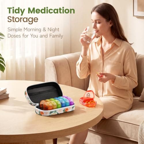 Serfeymi Weekly Pill Boxes Organiser 7 Day 2 Times a Day Tablet Organiser — view 6