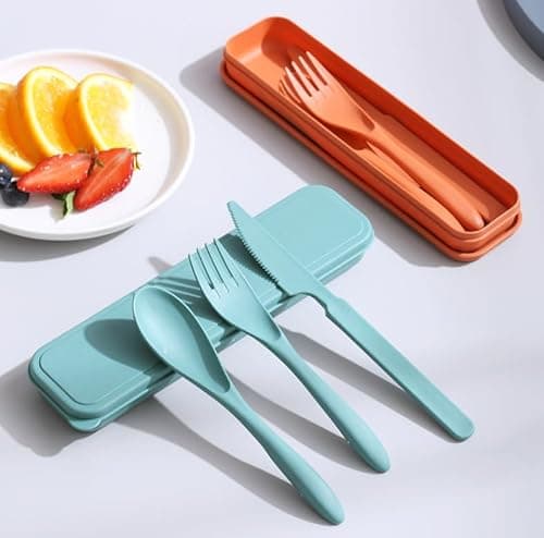 CATELL 4 Pcs Camping Cutlery Travel Cutlery Set with Case Plastic Cutlery — view 4