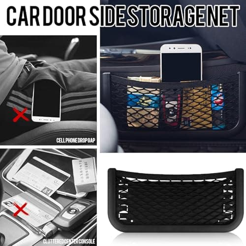 Storage Nets for Campervans, 2 Pcs Universal Car Mesh Storage Organizer Pocket Net with Plastic Frame Seat Back Pockets for Motorhome, Truck, Boat (26 x 12 cm) — view 5
