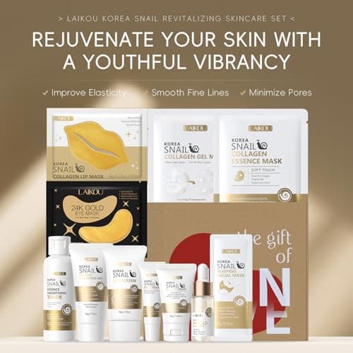 LAIKOU Korea Snail Skincare Set, 11 Pcs Hydrating & Repairing for Women — view 2