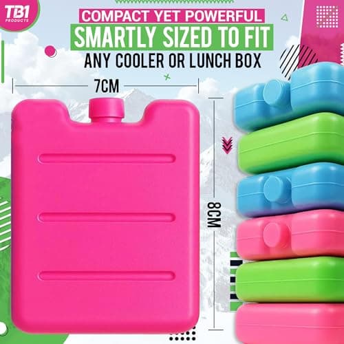 TB1 Products 12-Pack Sable Ice Packs for Cool Boxes, Lunch Boxes & Picnic Bags – 8cm Freezer Blocks for Camping, Travel & Outdoor Use – Compact & Durable Ice Blocks for Everyday Cooling — view 3