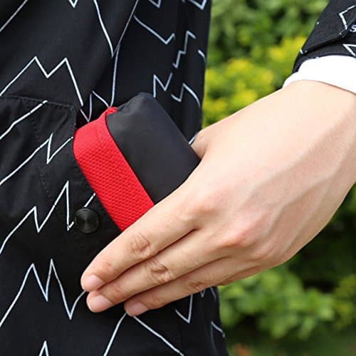 BeiLan Mini Pocket Picnic Blanket Durable Lightweight Waterproof Sand Proof Beach Camping Travel Mat Foldable Thin Ground Sheet for Outdoors Activities (70 * 110cm, Black & Red) — view 6