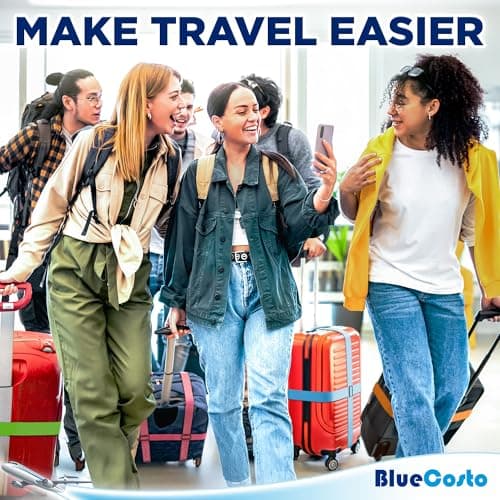 Luggage Straps for Suitcase - Neon Green, 1.9m x 5cm, 4 Pack - Strap for Suitcases - TSA Approved by BlueCosto — view 5